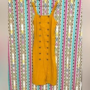 TOPSHOP Mustard Button Down Dress
